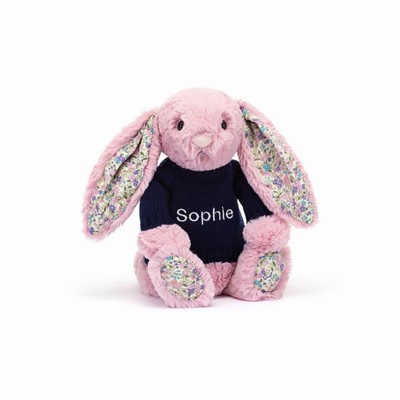 Jellycat Blossom Tulip Bunny with Navy Jumper UK | 57968GBTL